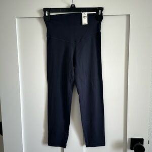 Aerie Offline Women's S Real Me High Rise 3/4 Crop Leggings Solid Navy Blue Yoga